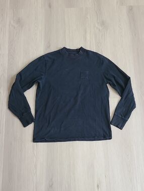 Aime Leon Dore Navy Black Dimebag Long-Sleeve Crewneck Chest Pocket large Men's